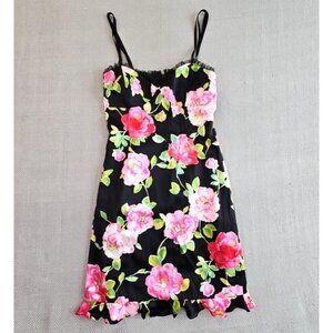 Muse Chemise Sleepwear Dress Women's‎ Black Floral Size 2 New Without Tags